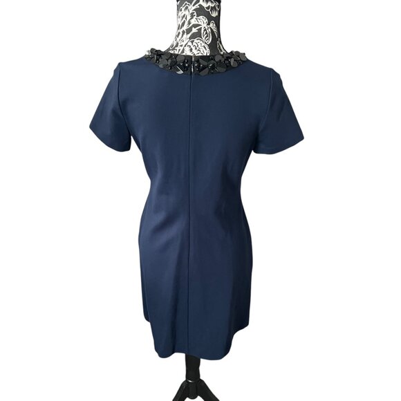 Tory Burch Ayla Ponte Knit Dress Navy Blue Designer Womens Size Small - Picture 3 of 7